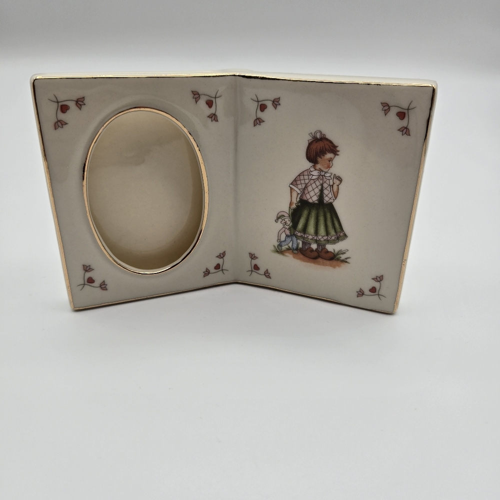 Vintage 1993 Schmid Playtime Dutch Hummel Girl Ceramic Picture Frame